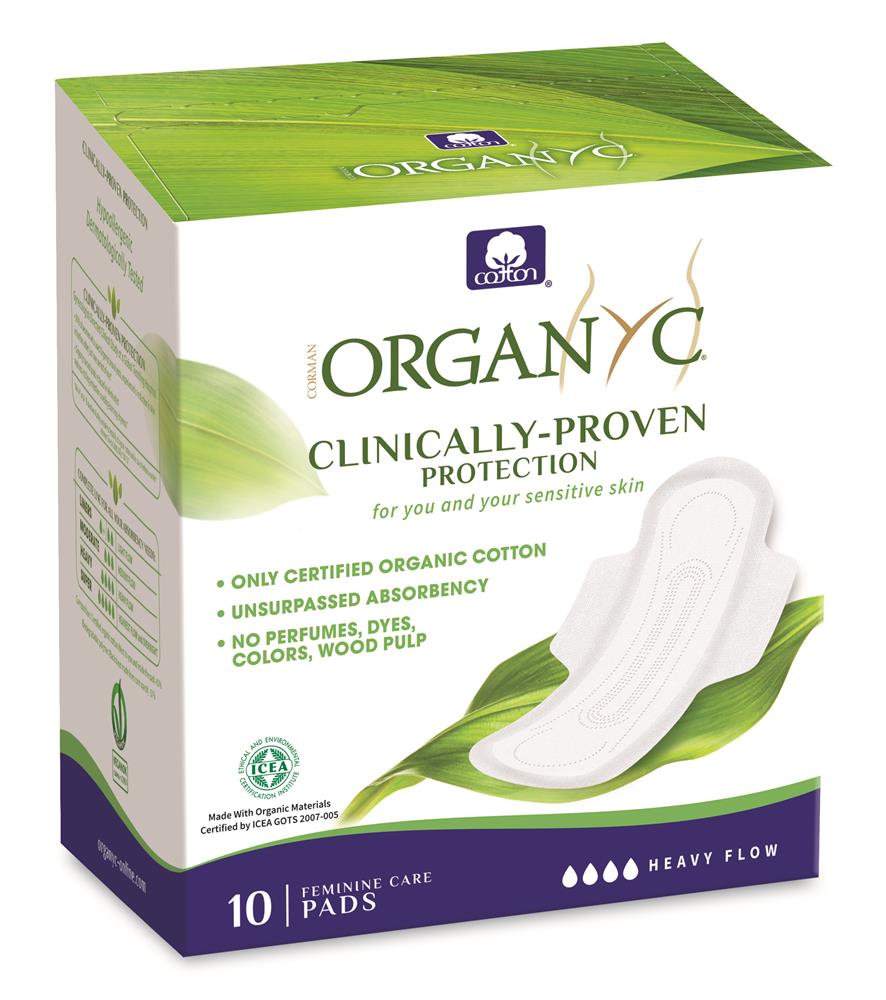 Period Pads - Night (Heavy Flow) folded with wings - 10 pads - Greenlands Health Store