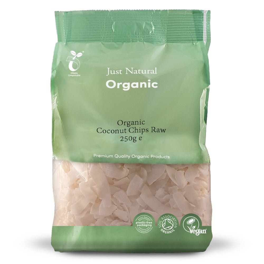 Organic Coconut Chips Raw 250g - Greenlands Health Store