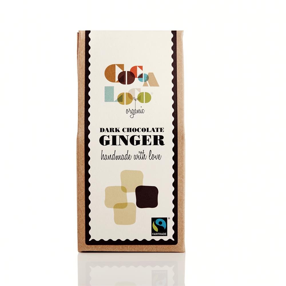 Organic F/T Dark Chocolate Ginger Bar 100g - Greenlands Health Store