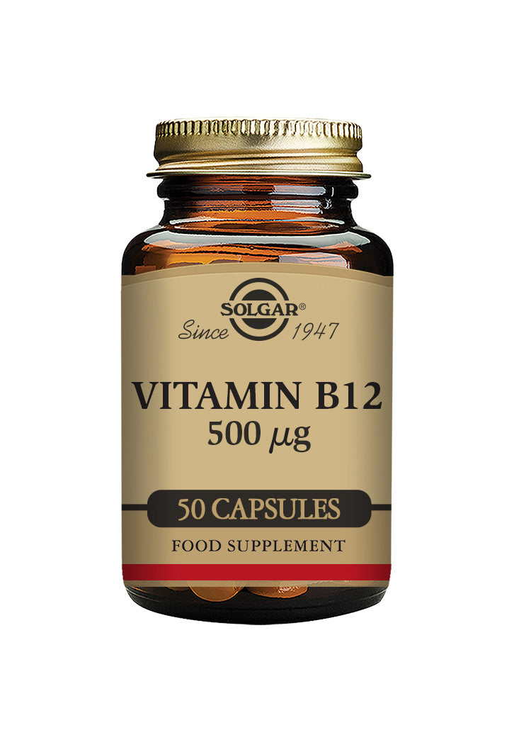 Solgar® Vitamin B12 500 µg Vegetable Capsules - Pack of 50 - Greenlands Health Store