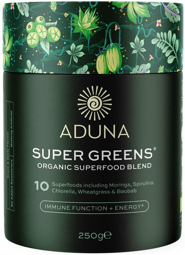Aduna Organic Super Greens Superfood Blend 250g - Greenlands Health Store