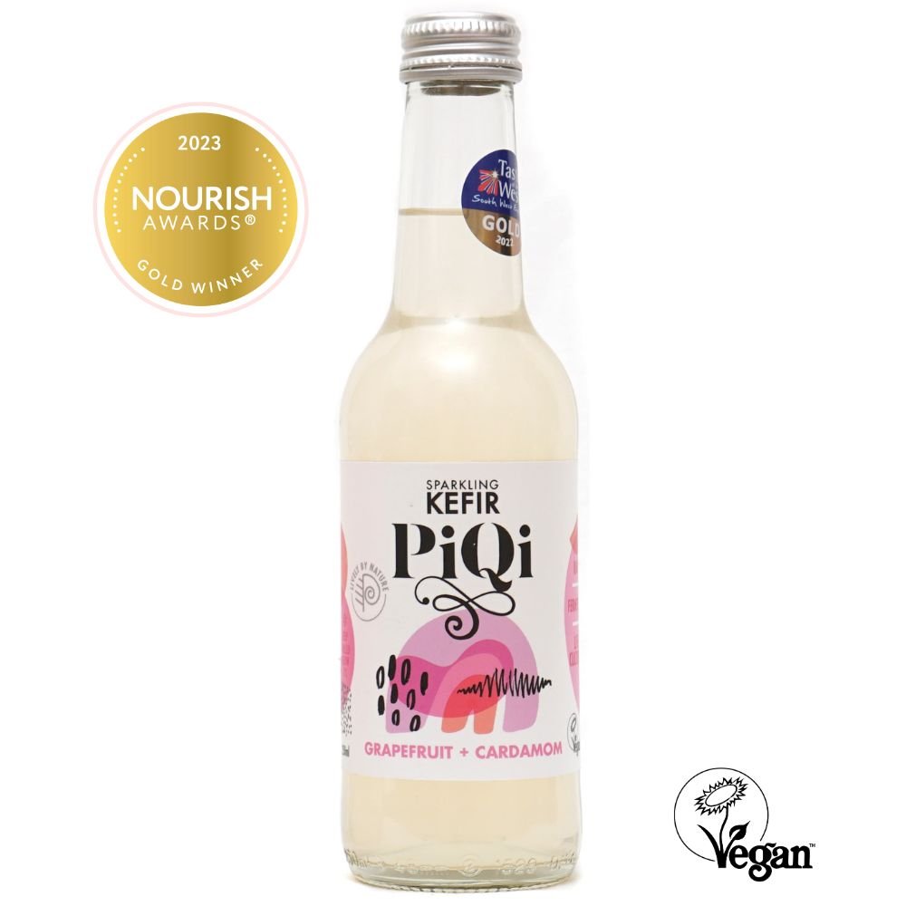 PiQi Organic Fermented Water Kefir Grapefruit & Cardamom 250ml - Greenlands Health Store