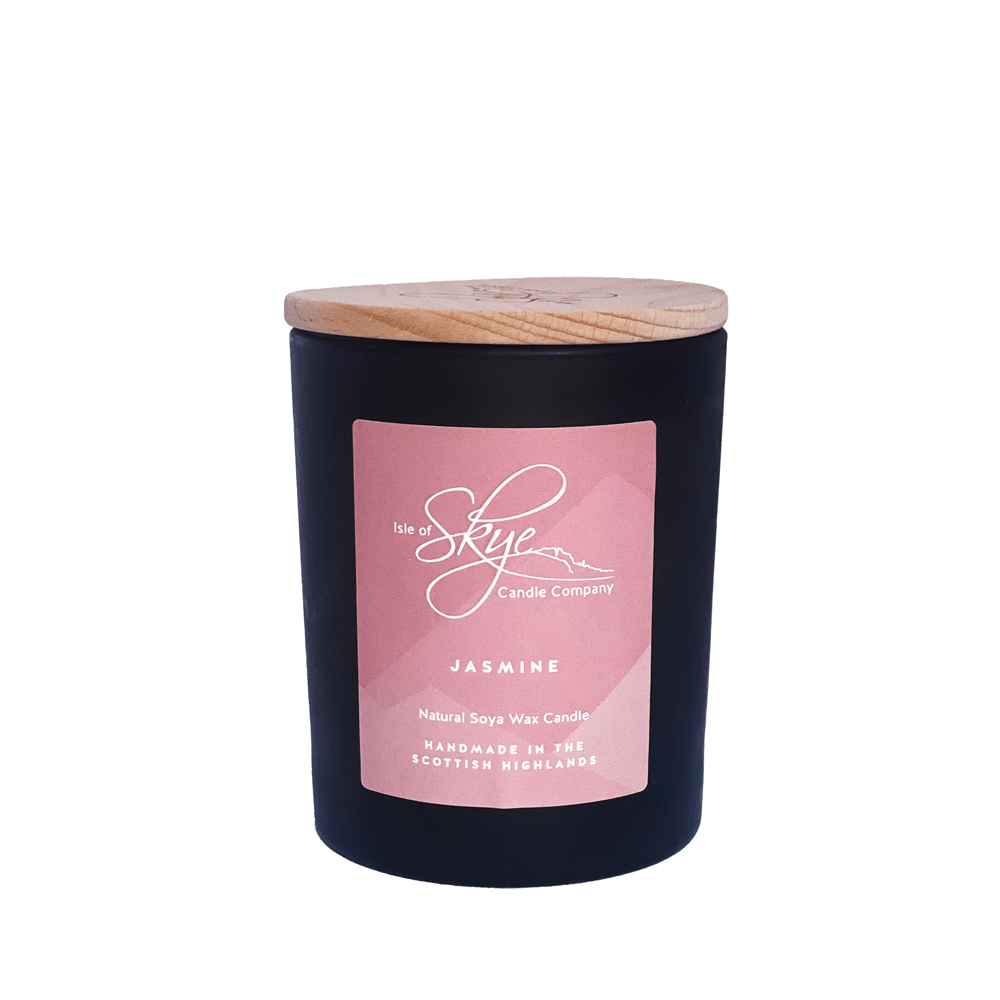 Jasmine Scented Black Candle 45 hrs (9.5cm x 8cm x 8cm) - Greenlands Health Store