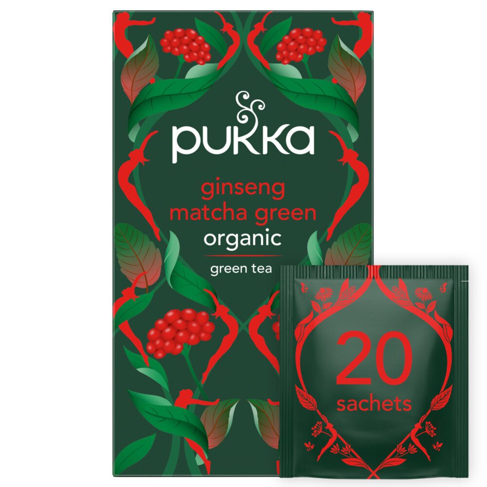 Pukka Organic Ginseng Matcha Green Tea 20 Sachet - Greenlands Health Store