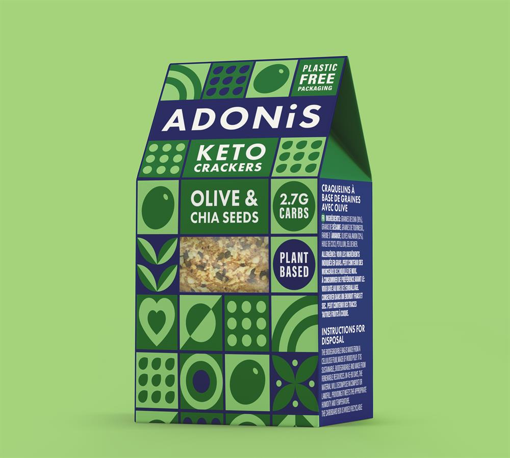 Keto Olive & Chia Seeds Crackers 60g - Greenlands Health Store