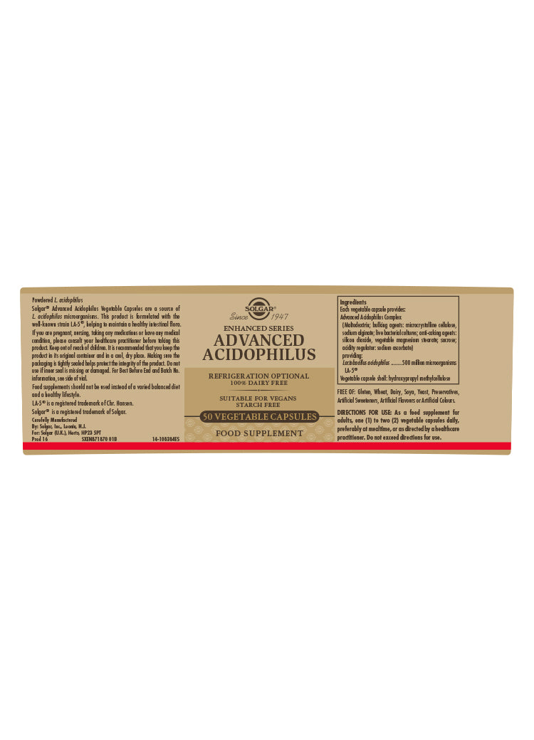 Solgar® Advanced Acidophilus Vegetable Capsules - Greenlands Health Store