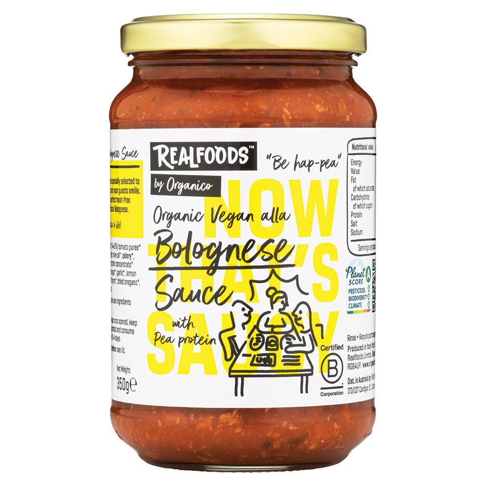 Org Vegan Bolognese Sauce (with pea protein) 350g - Greenlands Health Store