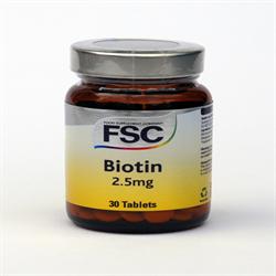 Biotin 2.5mg 30 Tablets - Greenlands Health Store