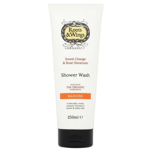 Organic Sweet Orange & Rose Geranium Shower Wash 250ml - Greenlands Health Store