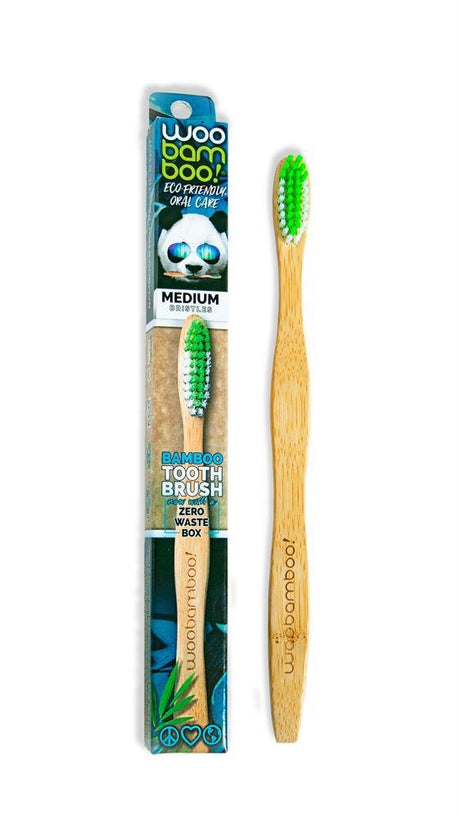 Woobamboo Medium Toothbrush - Zero Waste - Greenlands Health Store