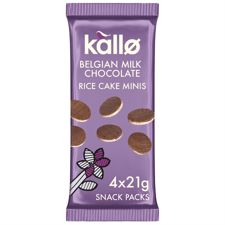Kallo Mini Milk Choco Rice Cakes 84g (4x21g) - Greenlands Health Store