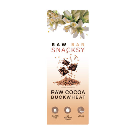 Snacksy Raw Chocolate Alternative Buckwheat 40g - Greenlands Health Store