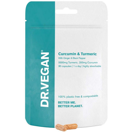 DR.VEGAN Curcumin (200mg) & Turmeric (3300mg) 30 caps - Greenlands Health Store
