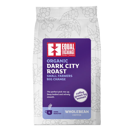Organic & Fair Trade Dark City Roast Coffee Beans 200g - Greenlands Health Store
