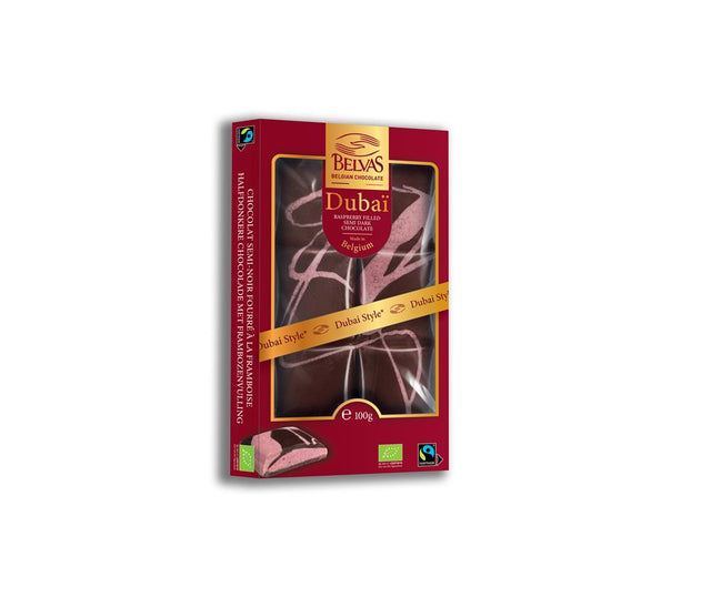 Belvas Tablette Dubai Semi Dark Raspberry 100g Bio - Greenlands Health Store