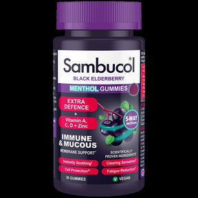 Sambucol Black Elderberry Extra Defence Menthol Gummies - Greenlands Health Store