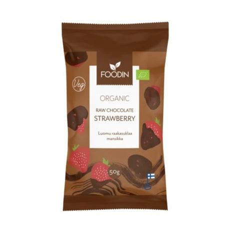 Organic Raw Chocolate Coated Strawberry 50g - Greenlands Health Store