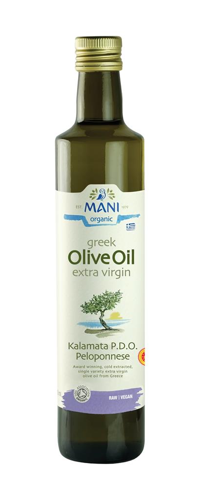 MANI Organic Kalamata Extra Virgin Olive Oil 500ml - Greenlands Health Store