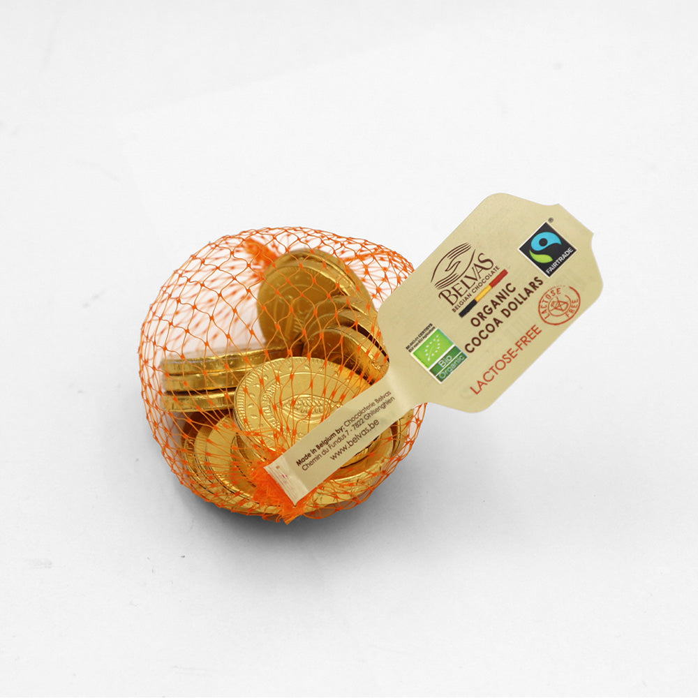 Belvas Organic GF and Vegan Chocolate Coins 80g - Greenlands Health Store
