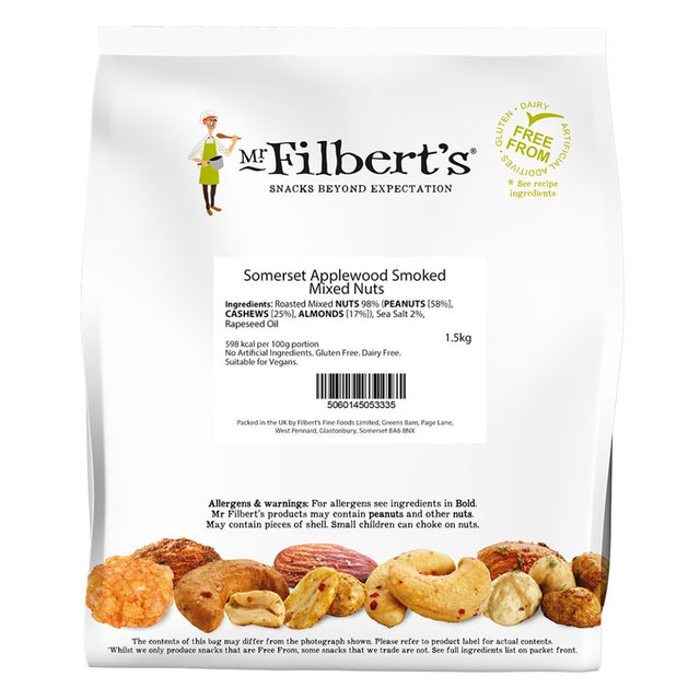 Mr Filberts Somerset Applewood Smoked Mixed Nuts 1.5kg - Greenlands Health Store