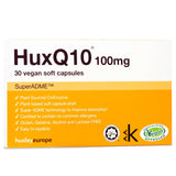 HuxQ10 100mg Co Enzyme Q10 Vegan Halal Kosher 30 soft capsules - Greenlands Health Store