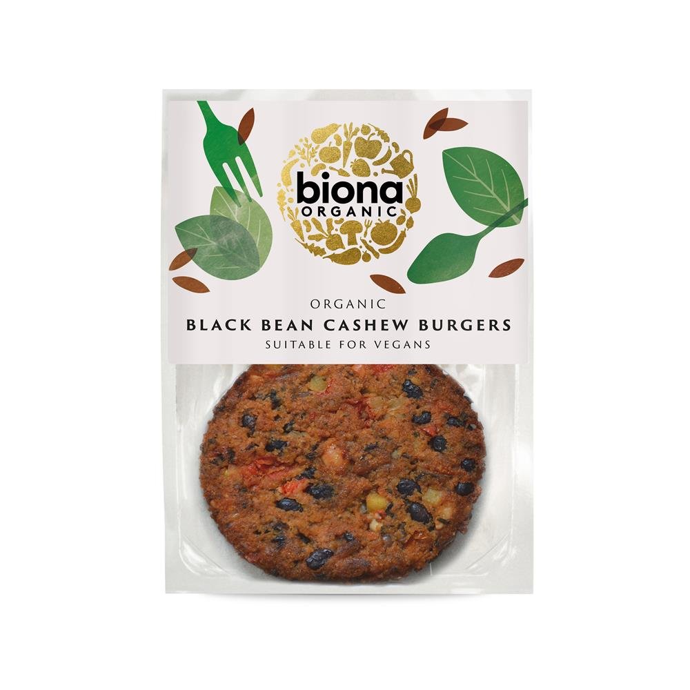 Organic Black Bean Cashew Burgers 160g - Greenlands Health Store