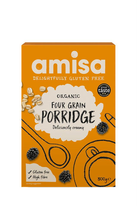 Amisa Organic Gluten Free Four Grain Porridge 300g - Greenlands Health Store