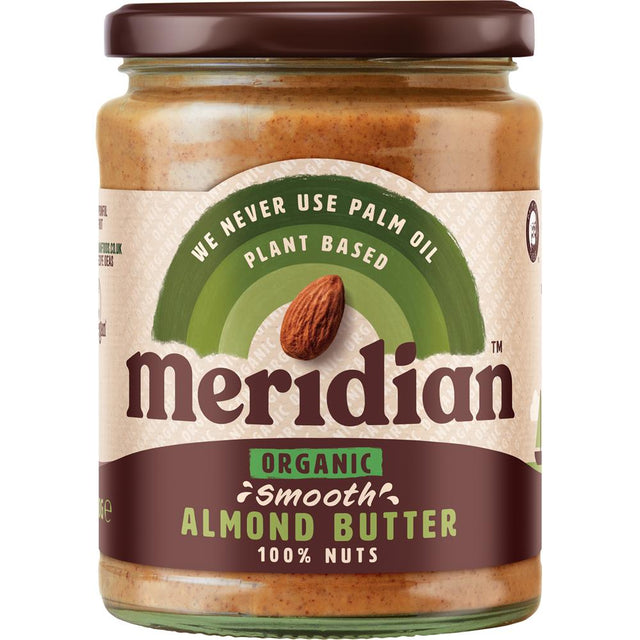 Meridian Organic Smooth Almond Butter 100% (470g) - Greenlands Health Store