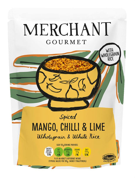 Merchant Gourmet Mango Chilli & Lime Microwaveable Rice 250g - Greenlands Health Store