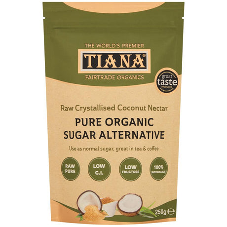TIANA Fairtrade Organics Raw Crystallised Coconut Nectar - Greenlands Health Store