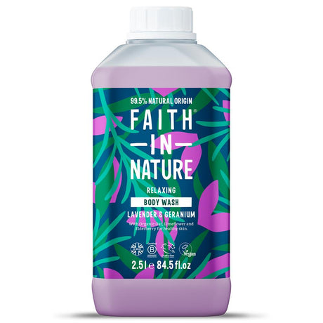Faith in Nature Lavender & Geranium Body Wash 2.5L - Greenlands Health Store