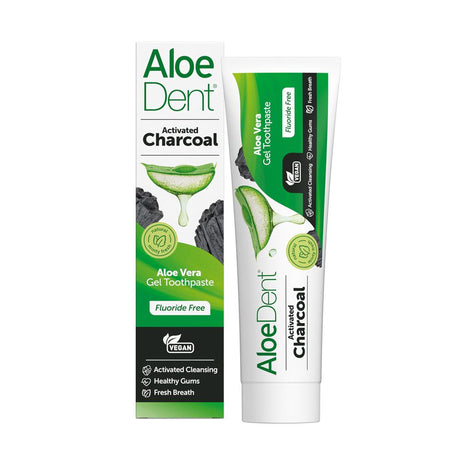 AloeDent Activated Charcoal Aloe Vera Toothpaste 100ml - Greenlands Health Store