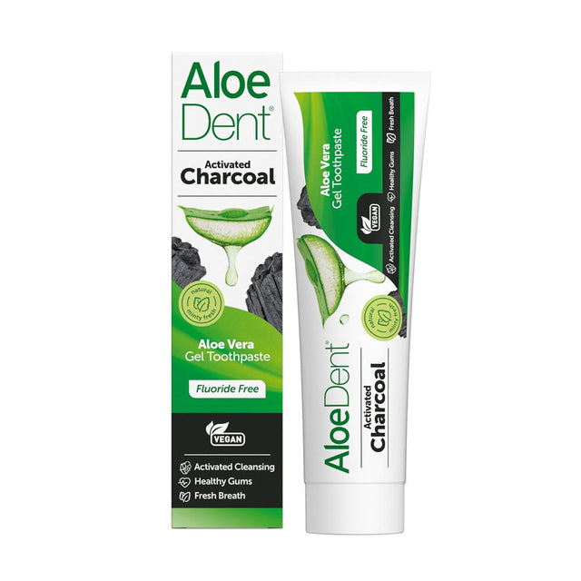 AloeDent Activated Charcoal Aloe Vera Toothpaste 100ml - Greenlands Health Store