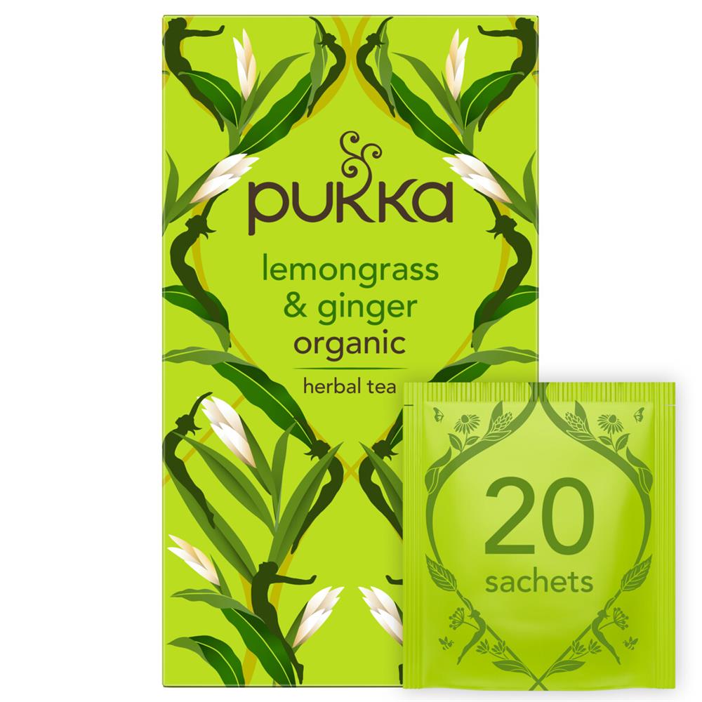 Pukka Organic Lemongrass & Ginger Herbal Tea 20 sachets - Greenlands Health Store