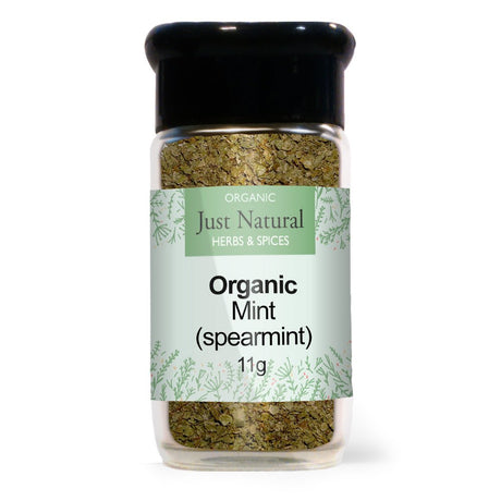 Organic Mint (Spearmint) (Glass Jar) 11g - Greenlands Health Store