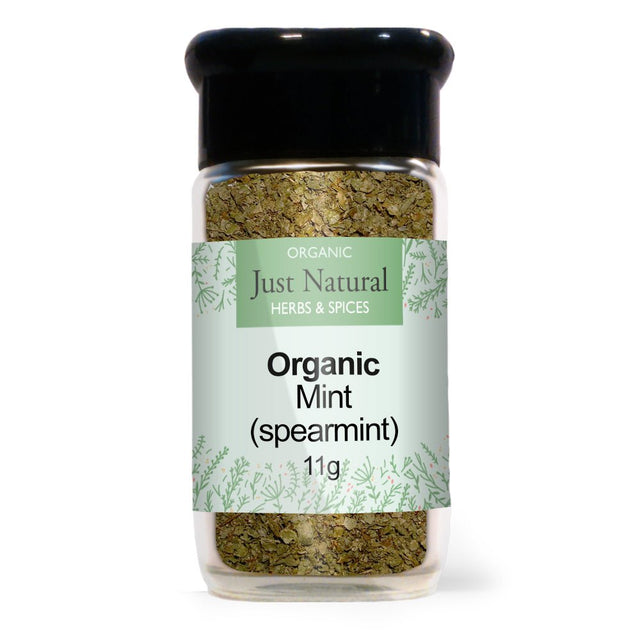 Organic Mint (Spearmint) (Glass Jar) 11g - Greenlands Health Store