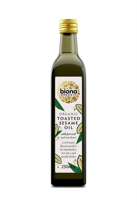 Organic Cold Pressed Toasted Sesame Oil 250ml - Greenlands Health Store