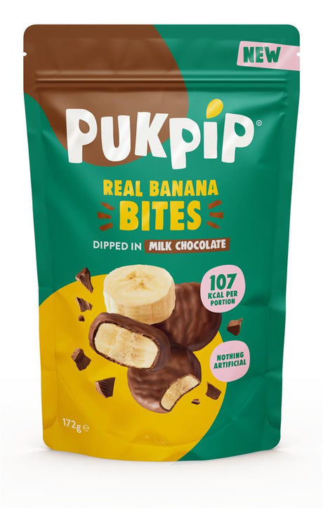 Pukpip Real Frozen Banana Bites Dipped in Milk Chocolate 172g - Greenlands Health Store