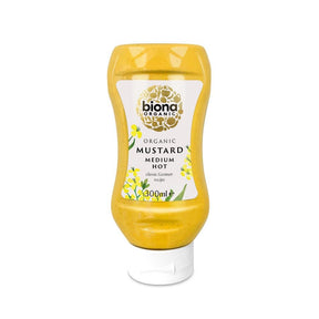 Biona Organic Medium Hot Mustard Squeezy 300ml - Greenlands Health Store