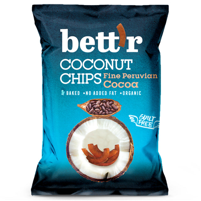 Coconut Chips with Cacao Organic Vegan Gluten Free 40g - Greenlands Health Store