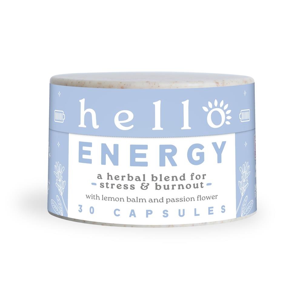Hello Energy natural calm & energy herbal 400mg 30 caps - Greenlands Health Store
