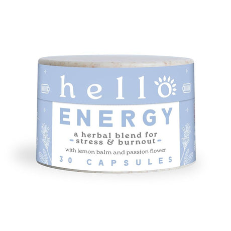 Hello Energy natural calm & energy herbal 400mg 30 caps - Greenlands Health Store