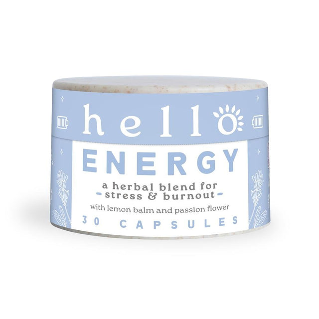 Hello Energy natural calm & energy herbal 400mg 30 caps - Greenlands Health Store