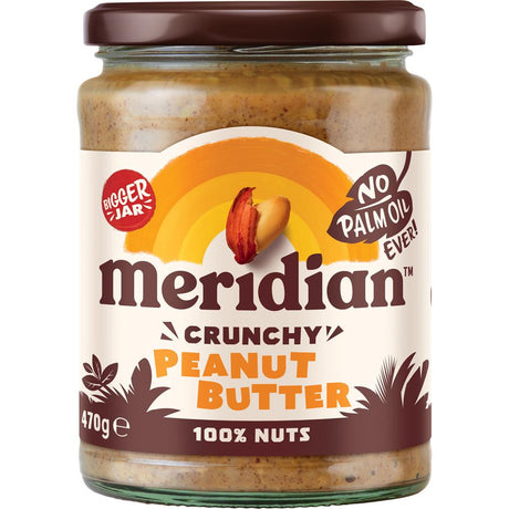Meridian Crunchy Peanut Butter 100% 470g - Greenlands Health Store
