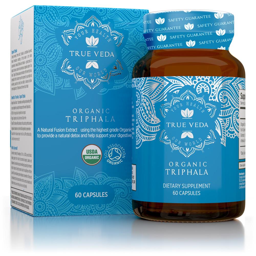 Triphala: Organic Natural Vegan Ethical Non - GMO 60 capsules - Greenlands Health Store