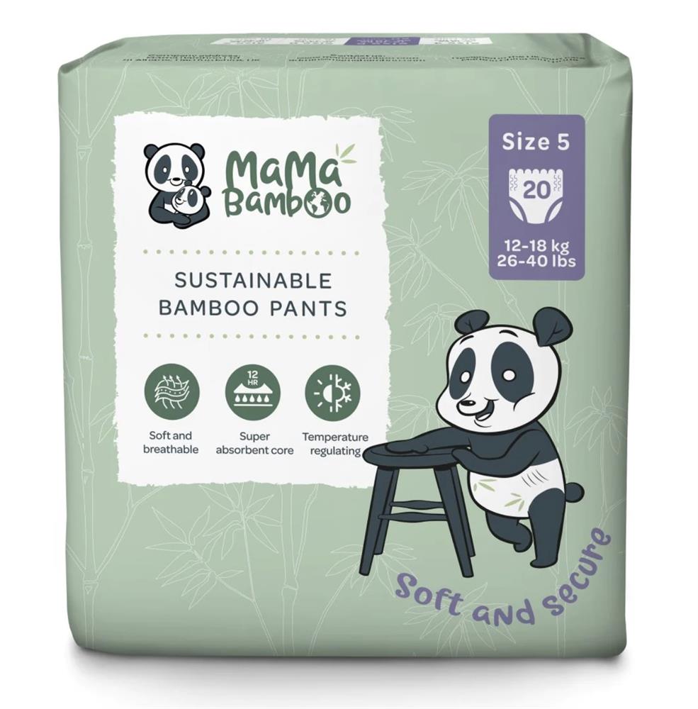 Mama Bamboo Eco Nappy Pants - Size 5+ (Large Plus) 870g - Greenlands Health Store