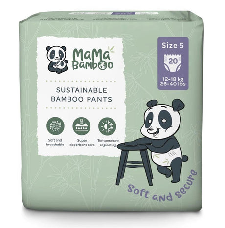 Mama Bamboo Eco Nappy Pants - Size 5+ (Large Plus) 870g - Greenlands Health Store