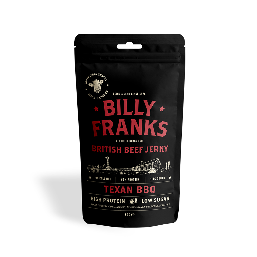 Billy Franks Gluten Free Texan BBQ Beef Jerky 30g - Greenlands Health Store