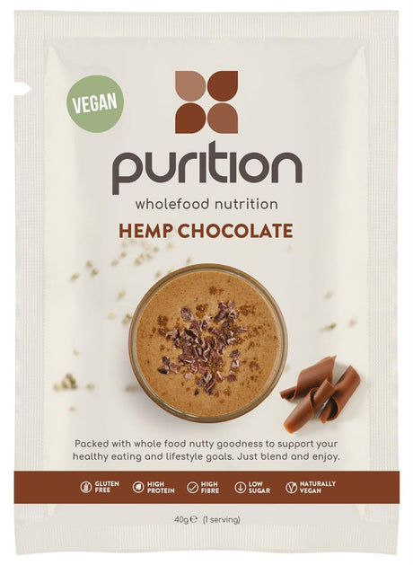 Purition Vegan Wholefood Nutrition Chocolate - 40g - Greenlands Health Store