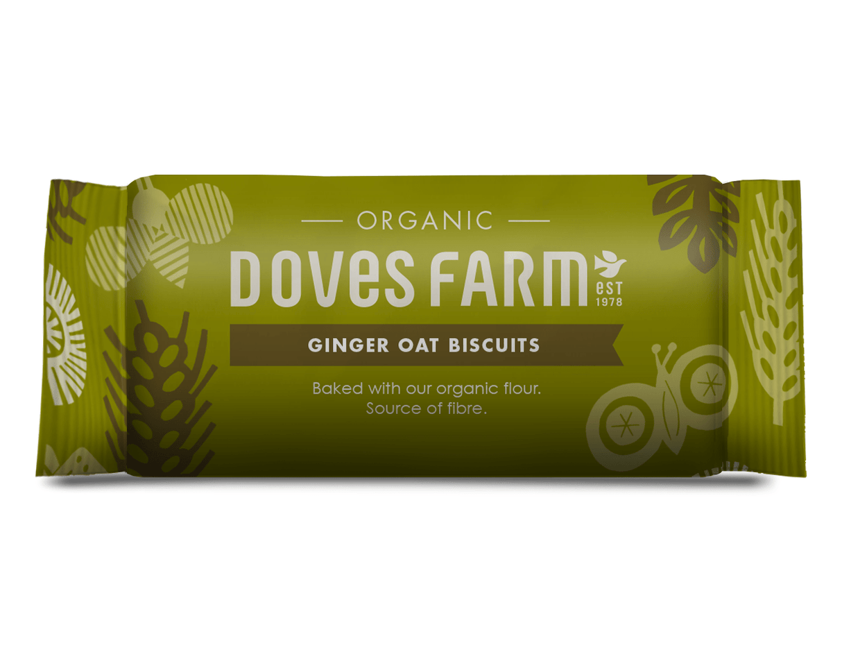 Organic Ginger Oat Biscuits 200g roll - pack - Greenlands Health Store